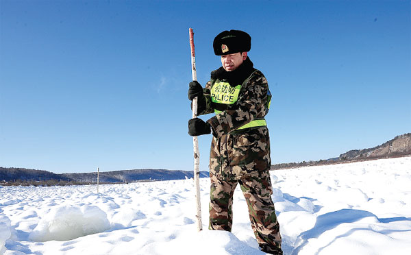 Officer keeps villagers safe in coldest part of co