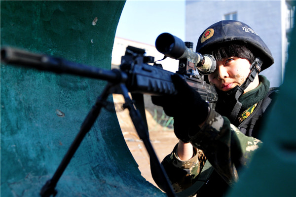 SWAT team members under training in China's Xinjiang