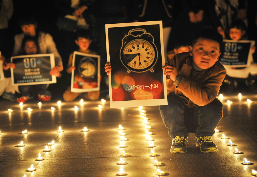 Students show support for Earth Hour[1]- China