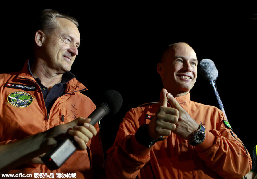 First round-world solar flight stops in China