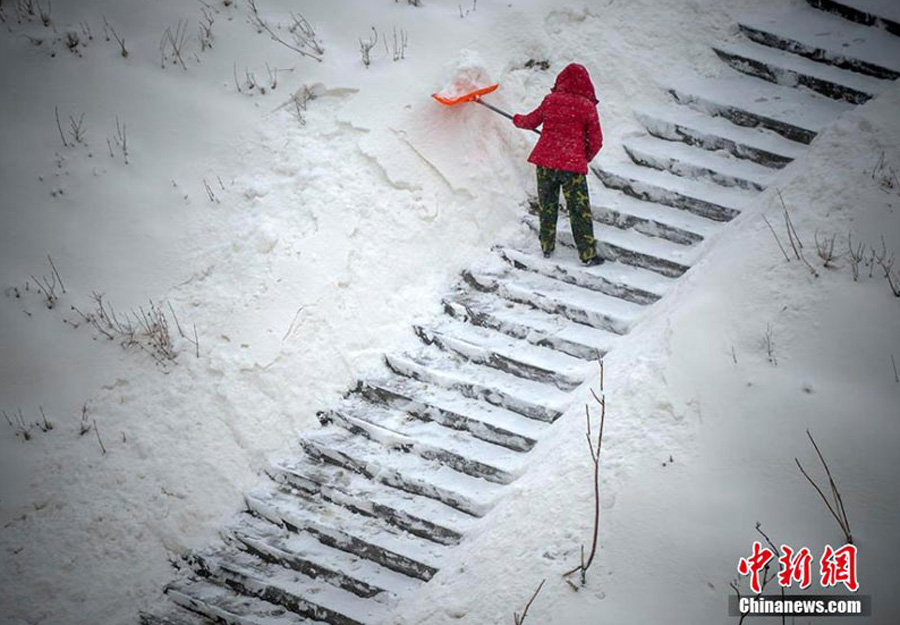 Snowfall hits China's Urumqi