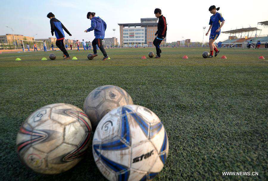 Chinese young girls from Hebei rule soccer fields