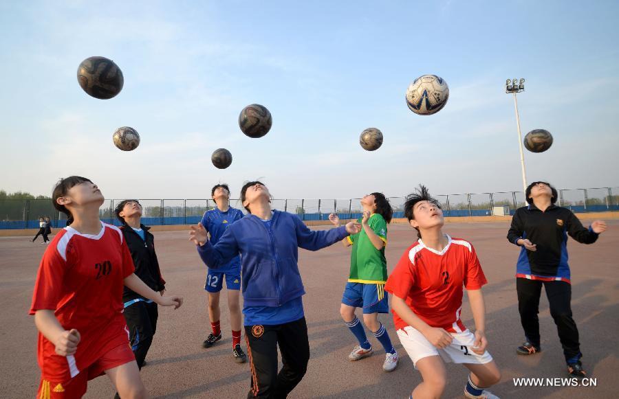 Chinese young girls from Hebei rule soccer fields