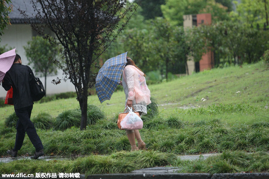 Typhoon Chan-Hom lands on E China, disrupts normal life