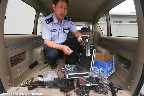 Illegal weapons confiscated in Beijing