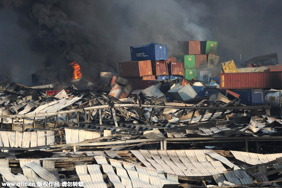 Before and after photos of Tianjin Port