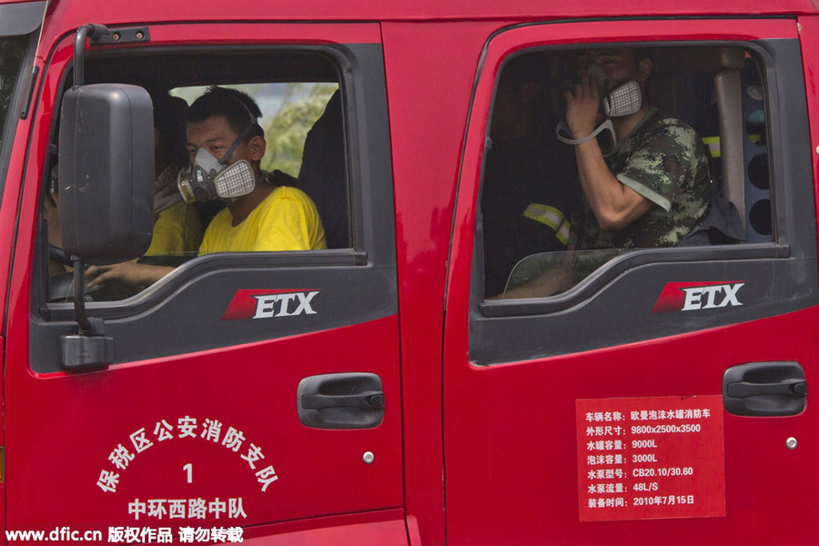 Firefighters: a steady presence at Tianjin blast site