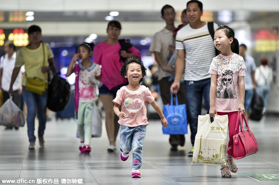 Goodbyes and tears as left-behind children head home