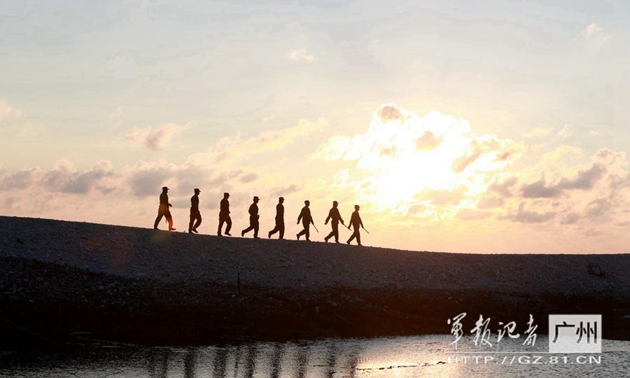 Soldiers in Sansha guard the islands