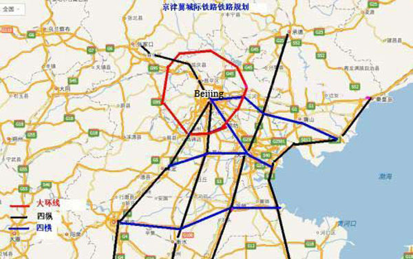 24 intercity railways to link Beijing, Tianjin and Hebei
