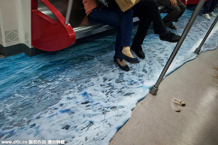 Subway graffiti takes passengers underwater[2
