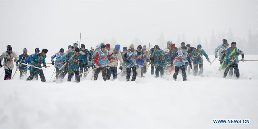 Snow brings fun to Xinjiang village