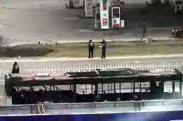 14 killed after bus catches fire in Northwest China