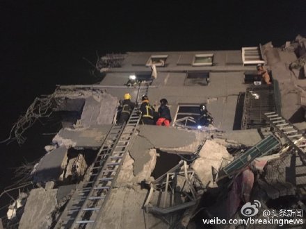 17 dead, hundreds injured after quake flattens buildings in Taiwan