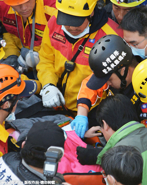 8-year-girl rescued 60 hrs after Taiwan quake, toll rises to 40