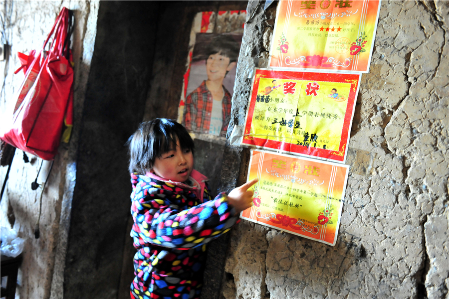 Seven-year-old village kid cares for her grandparents