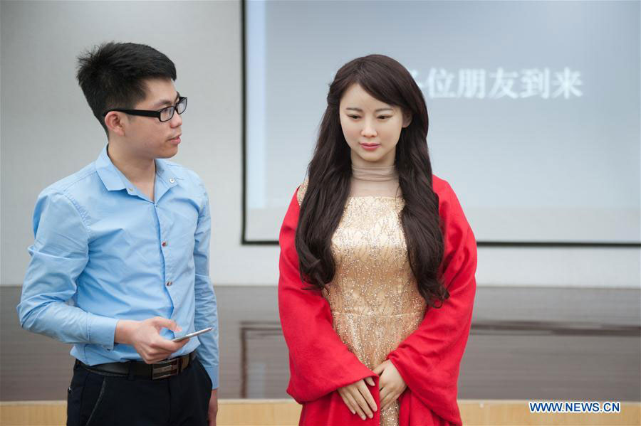 New interactive 'robot goddess' unveiled in east China