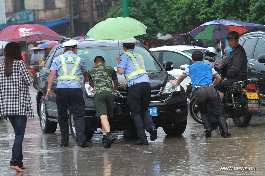 Shunchang County in E China's Fujian flooded by water