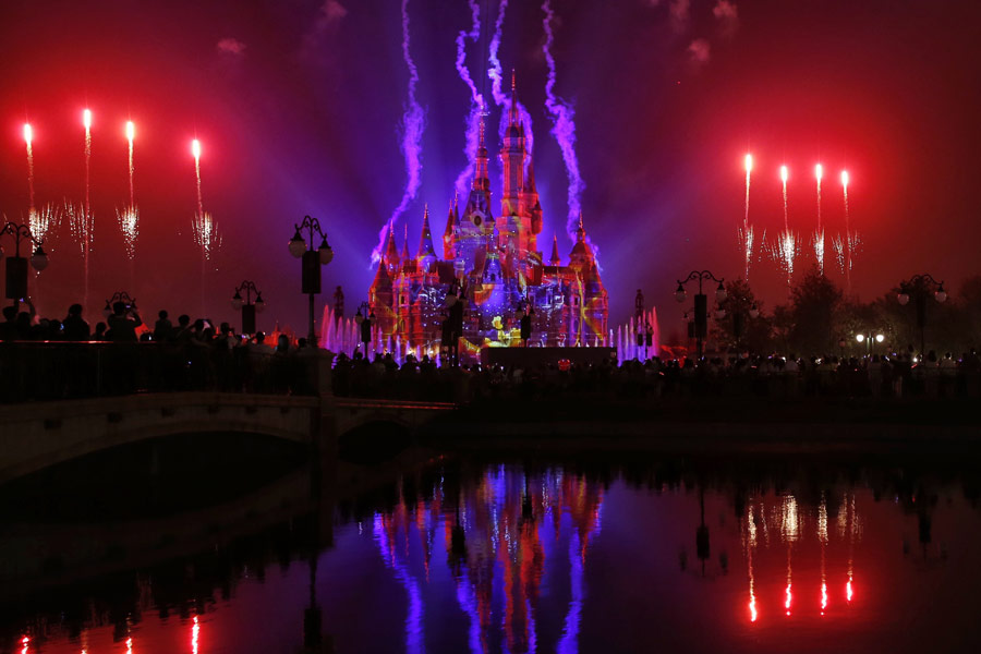 Fireworks light up Shanghai Disneyland