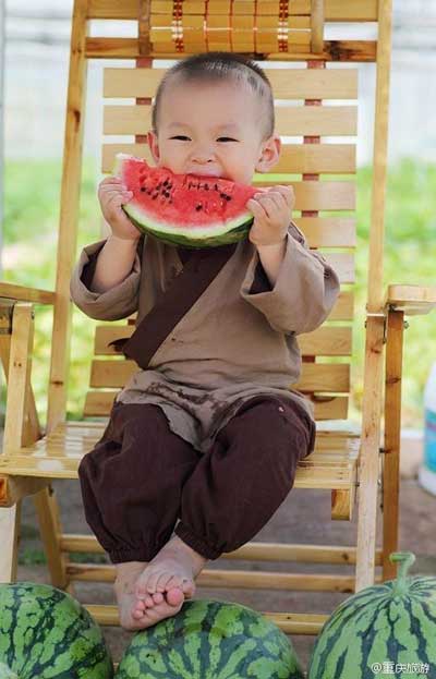 Cute watermelon baby goes viral
