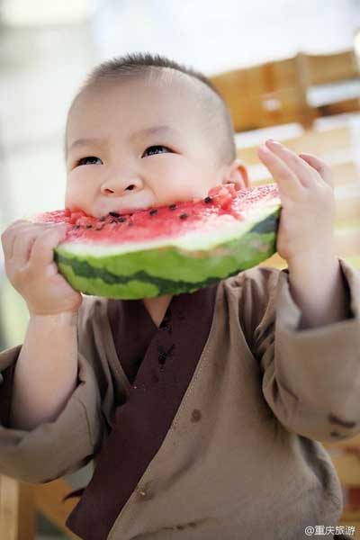 Cute watermelon baby goes viral