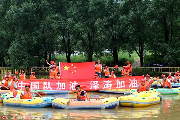 Rafts of cheers for local swimming hero