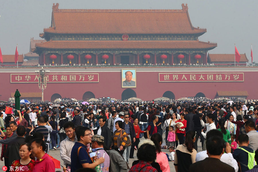 Millions move across China on National Day