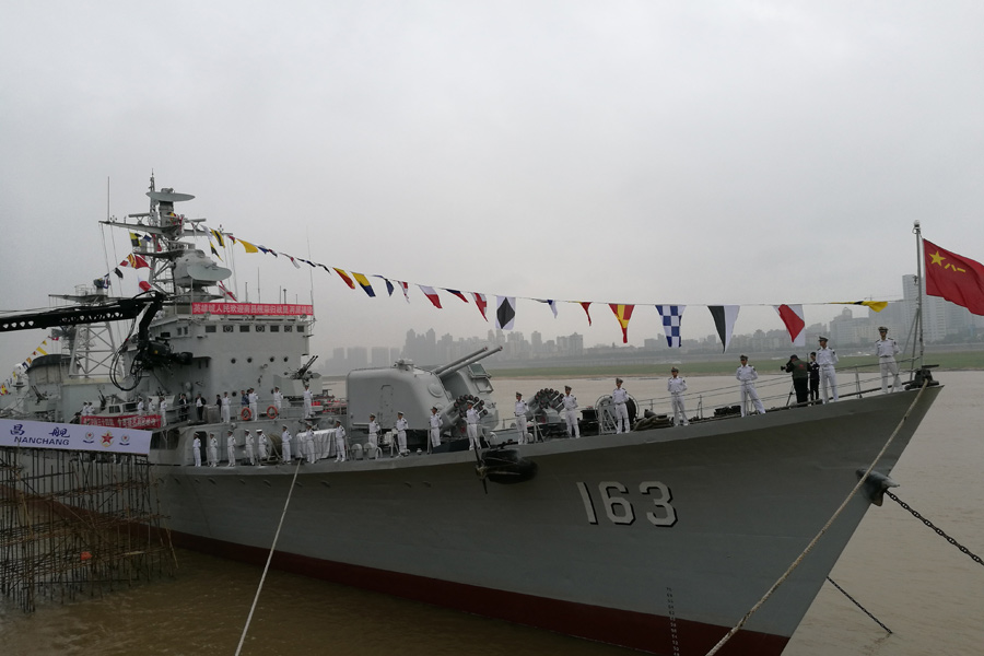 Missile destroyer Nanchang welcomed back 'home'