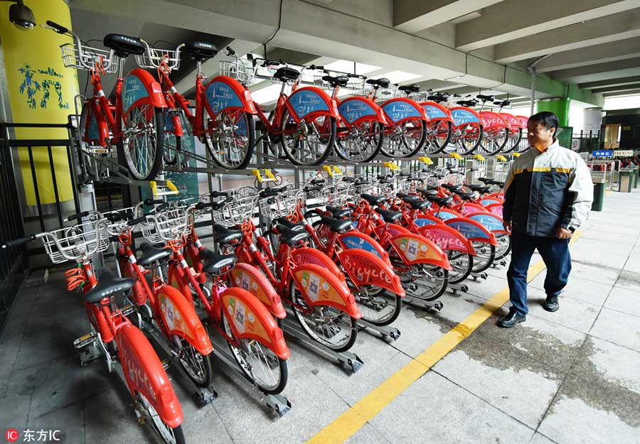 Bi-level bicycle storage in Hangzhou