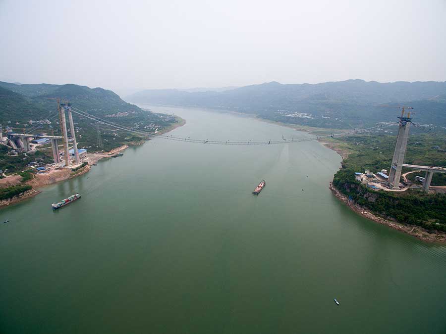 Longest suspension bridge achieves milestone