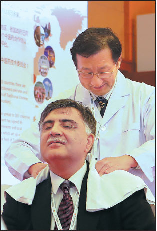 Chinese medical treatments helping delegates to unwind