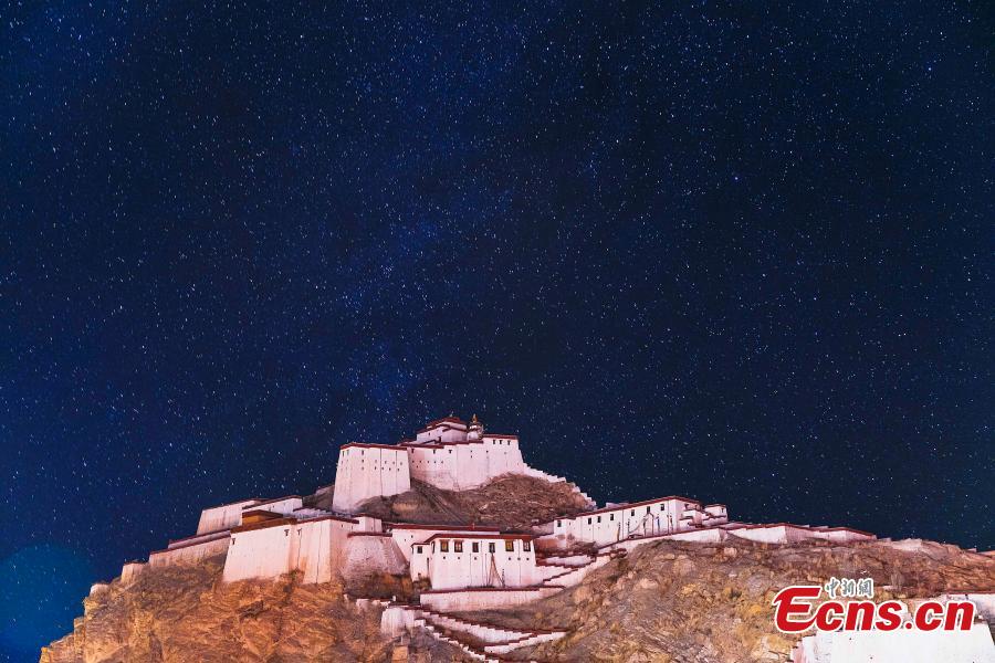 Spectacular starry night in Shigatse, Tibet