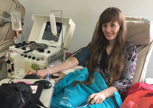 Foreigner donates rare blood type