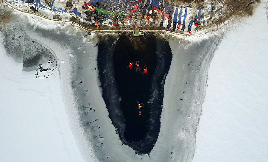 Plunging into cold water in NE China