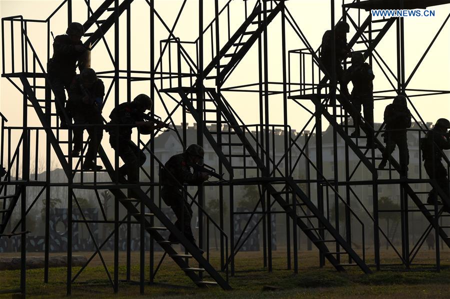 SWAT team members participate in training