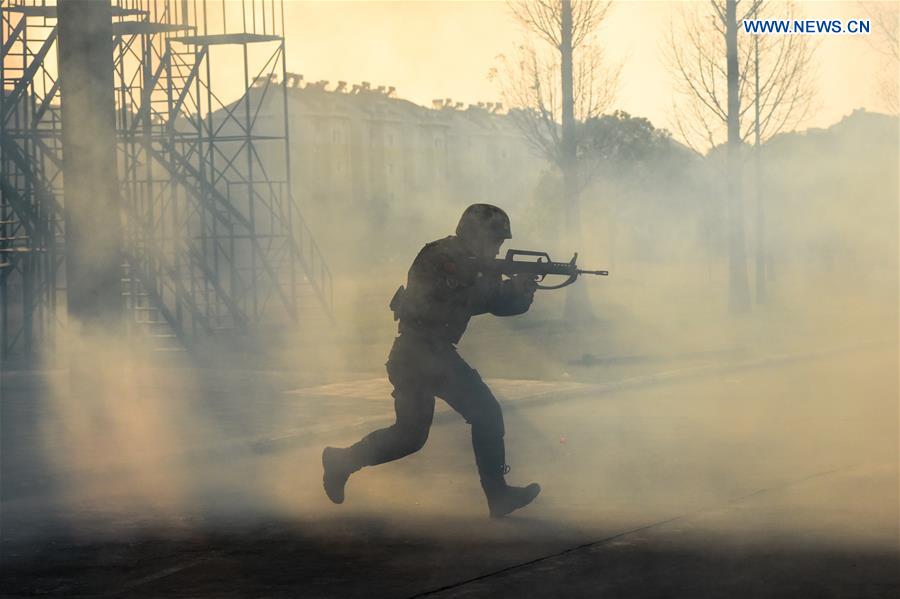 SWAT team members participate in training