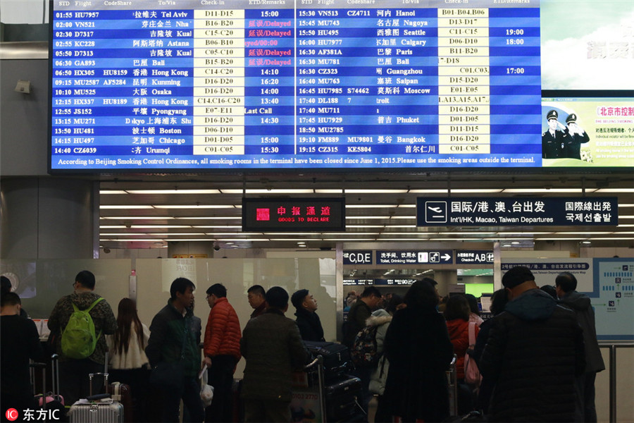 Heavy smog disrupts air traffic in North China