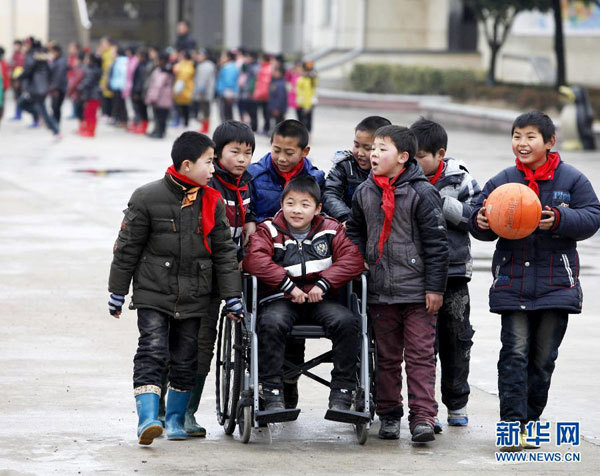 Mates for life: Students help disabled classmate for seven years