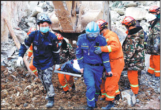 Bodies pulled from rubble after landslide