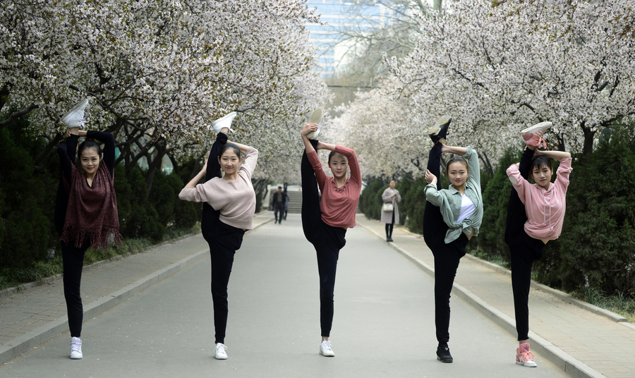 Dancing amid sea of flowers in E China