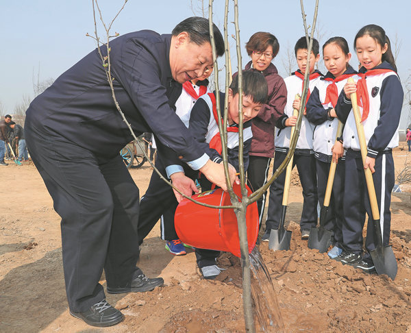 Xi hopes tree planting will flourish