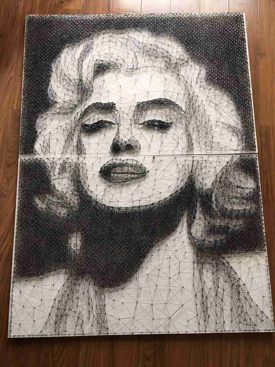 Wuhan student recreates Marilyn Monroe portrait using only nails and string