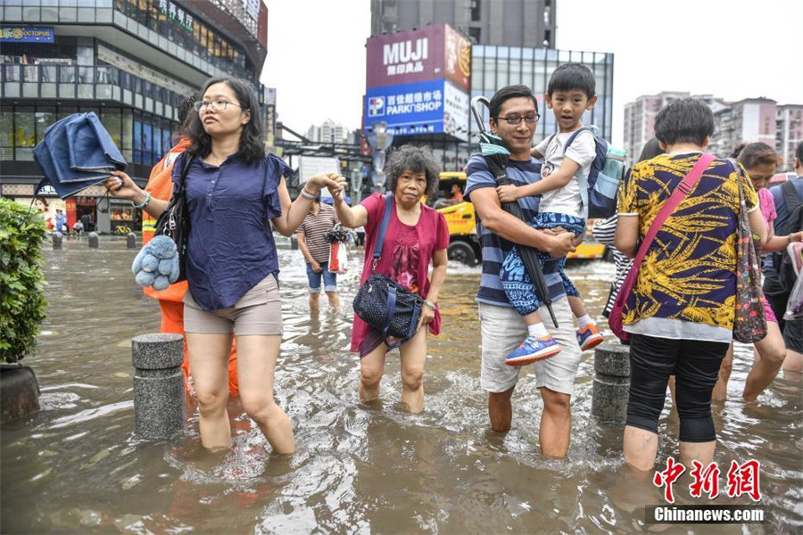 Rainstorm leaves city flooded