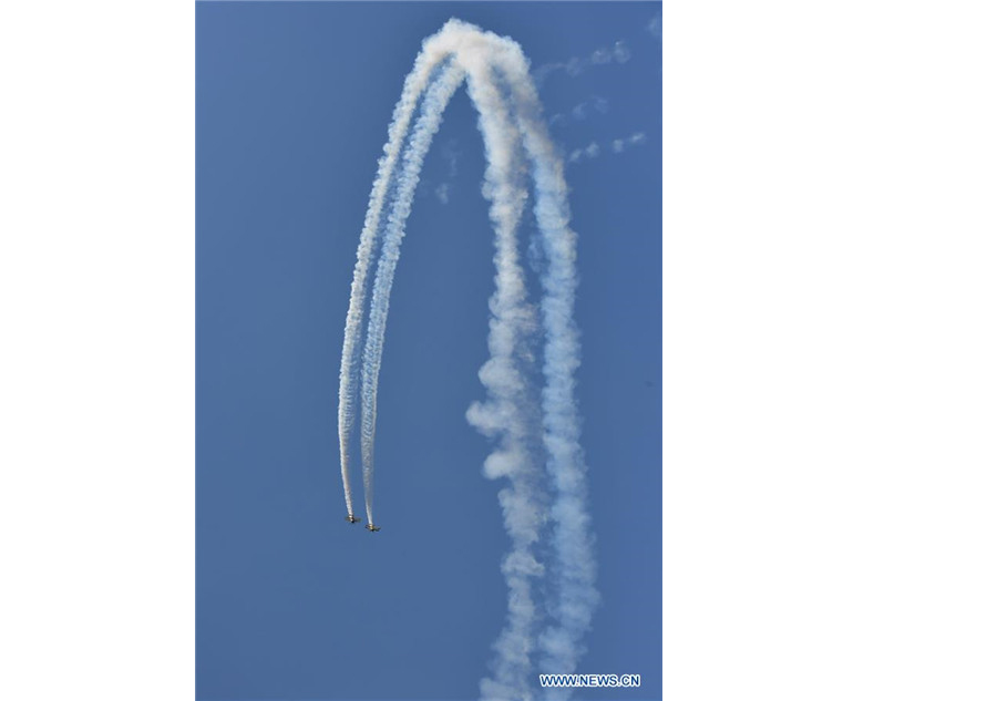 Aerobatics aircraft perform at air show in Henan