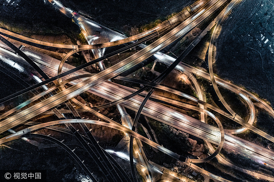 Chongqing overpasses an impressive sight from the air