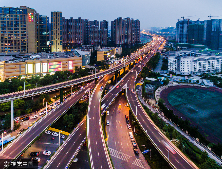 Nanjing overpass an impressive sight from the air