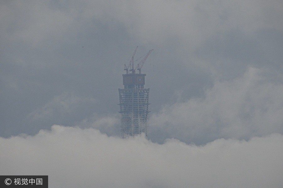 China Zun tower in the Clouds