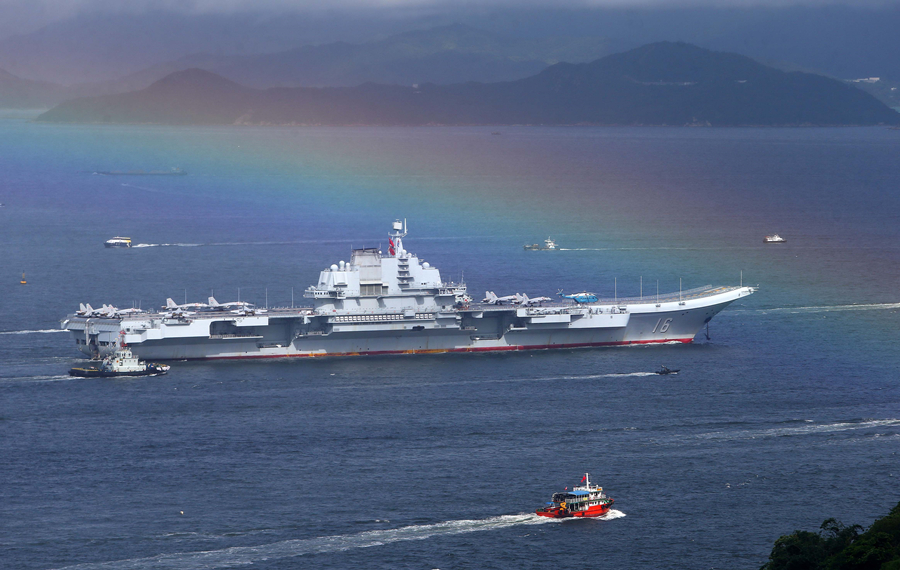 Nation's first aircraft carrier calls on Hong Kong