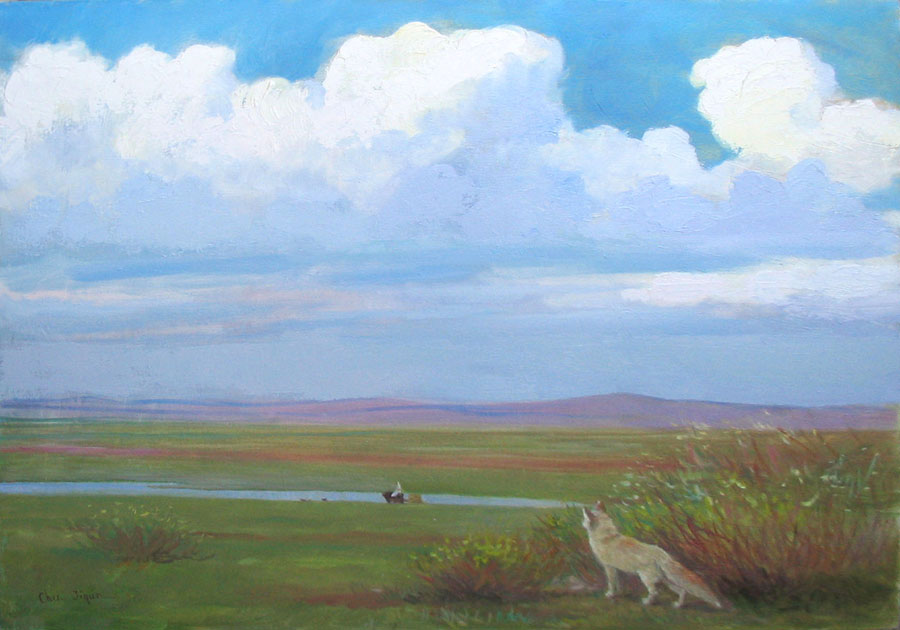 Painter devotes artistry to protecting environment in Inner Mongolia