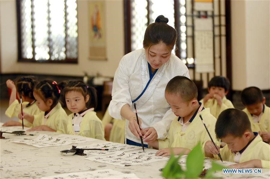 Kicking and sailing: Children learn new skills